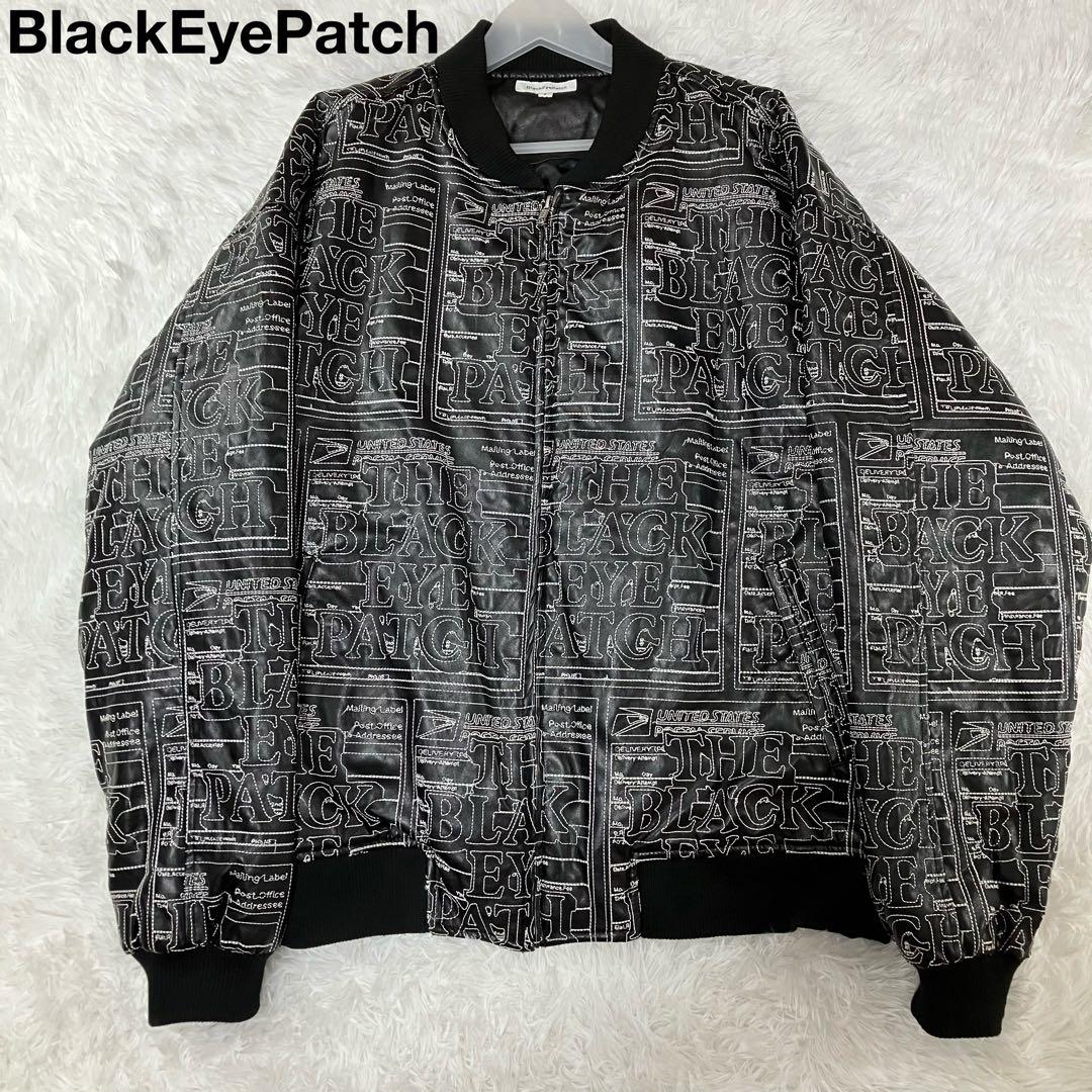 ブラックアイパッチ 総柄 刺繍　ジャケット ブルゾン　ジャンパー　ブラック　黒