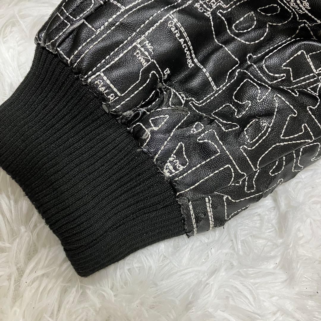 ブラックアイパッチ 総柄 刺繍　ジャケット ブルゾン　ジャンパー　ブラック　黒