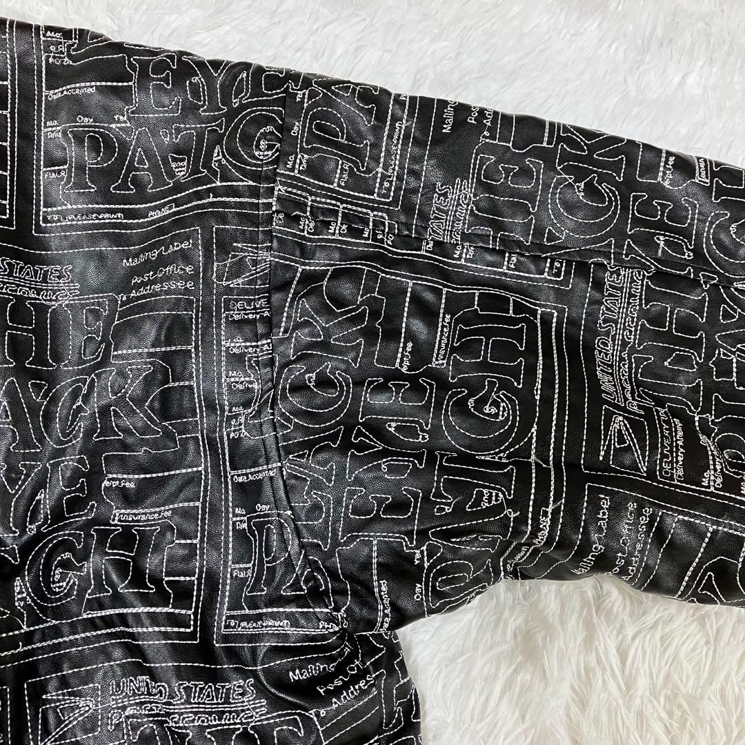 ブラックアイパッチ 総柄 刺繍　ジャケット ブルゾン　ジャンパー　ブラック　黒