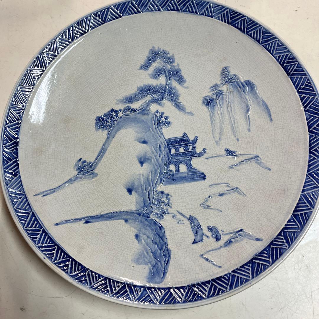 食器　皿　中国　風景　出谷　レア　レトロ　アンティーク