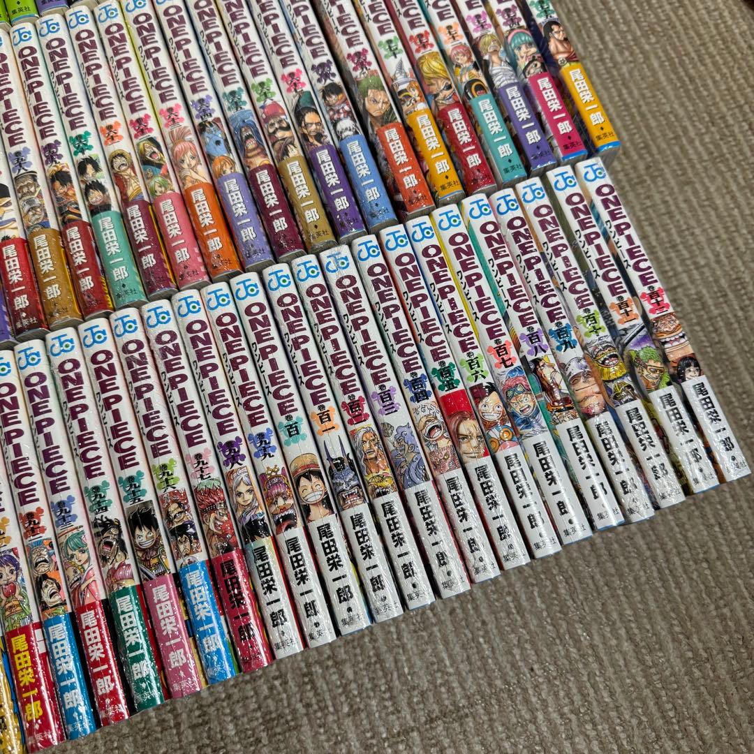 全巻初版 ワンピース1巻～113巻 ●帯、冊子、はがき●全巻セット ●半分新品●