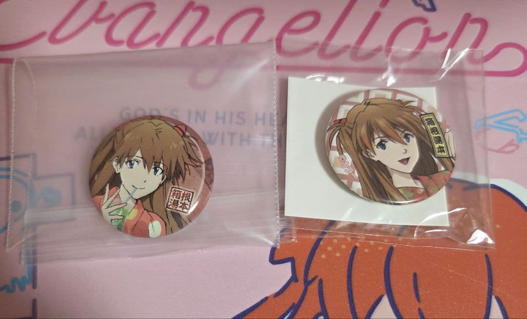 エヴァ　缶バッジ　アスカ