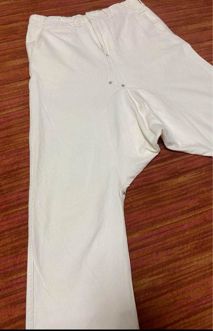 FUMITO GANRYU ガンリュウサルエルパンツ M 生成り ホワイト 白