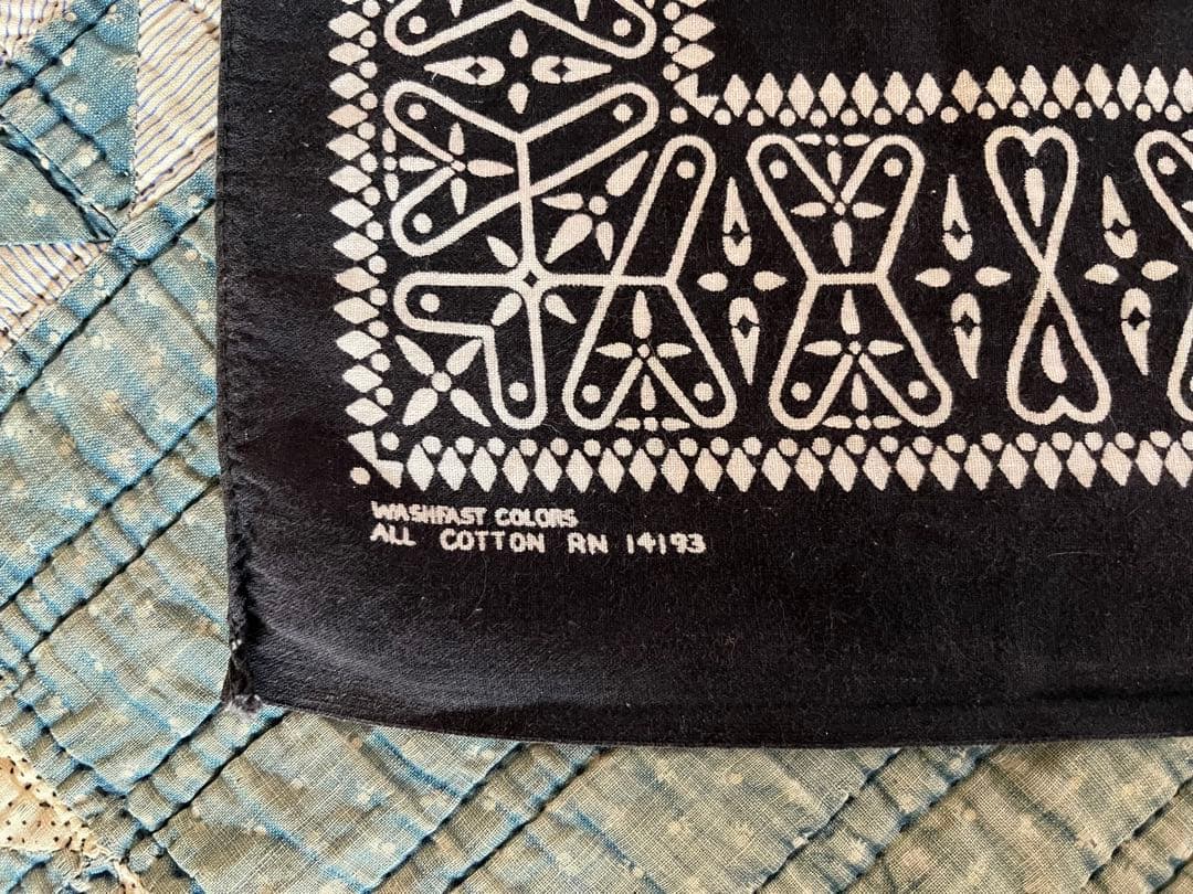 オリジナル60'sビンテージブラッククロスバンダナ黒⭐︎カーハートLee