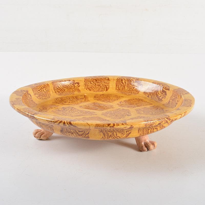 中国　唐代　練込盤　三獣足皿　V　R7271