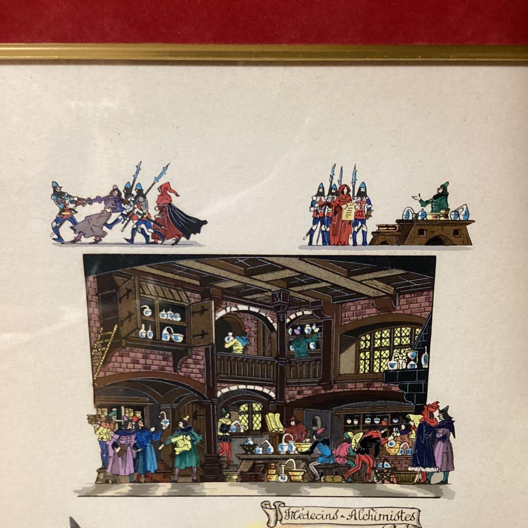 マイセン　ヒエロ　ニムスボス　リューゲル　甲冑騎士　中世城郭　細密画リトグラフ