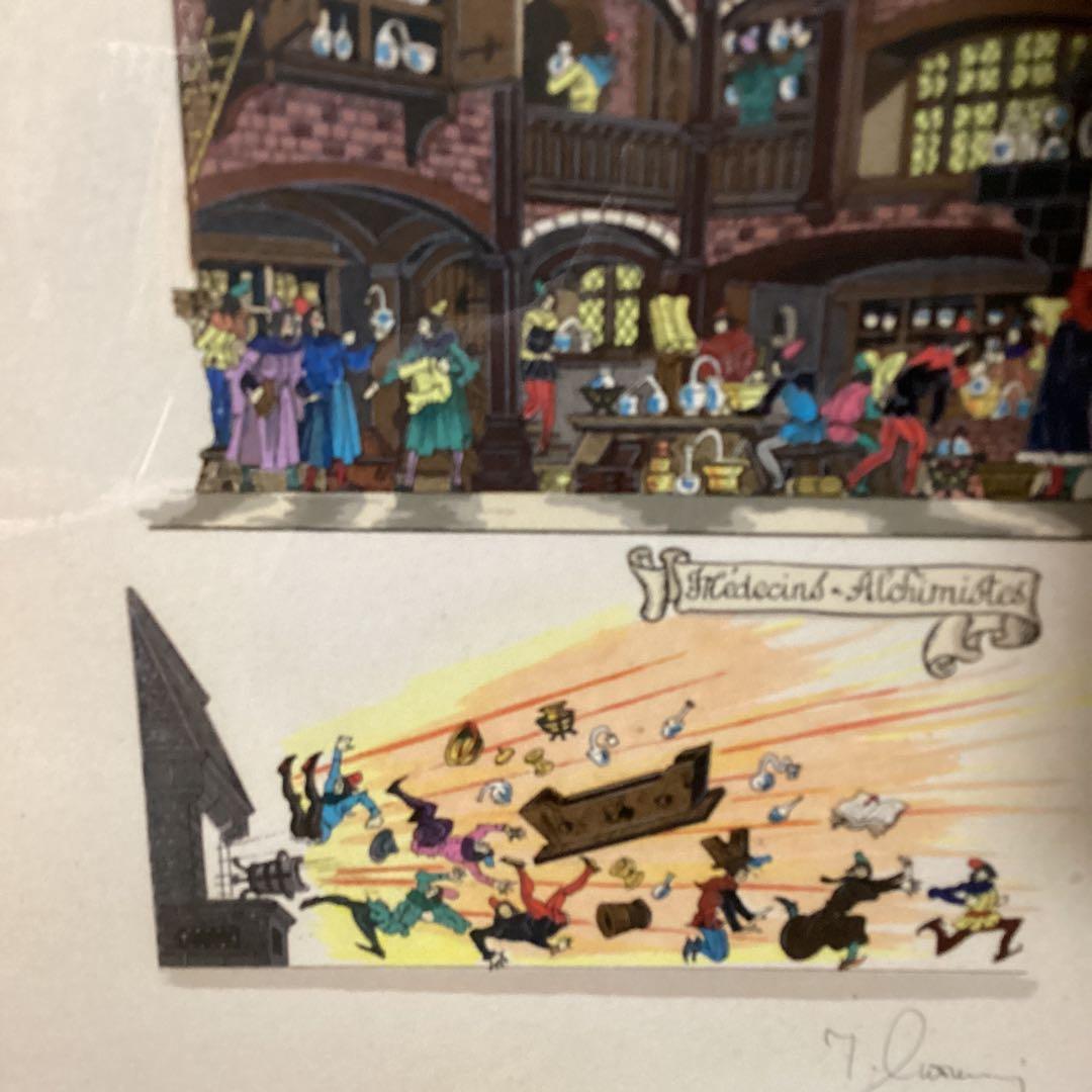 マイセン　ヒエロ　ニムスボス　リューゲル　甲冑騎士　中世城郭　細密画リトグラフ