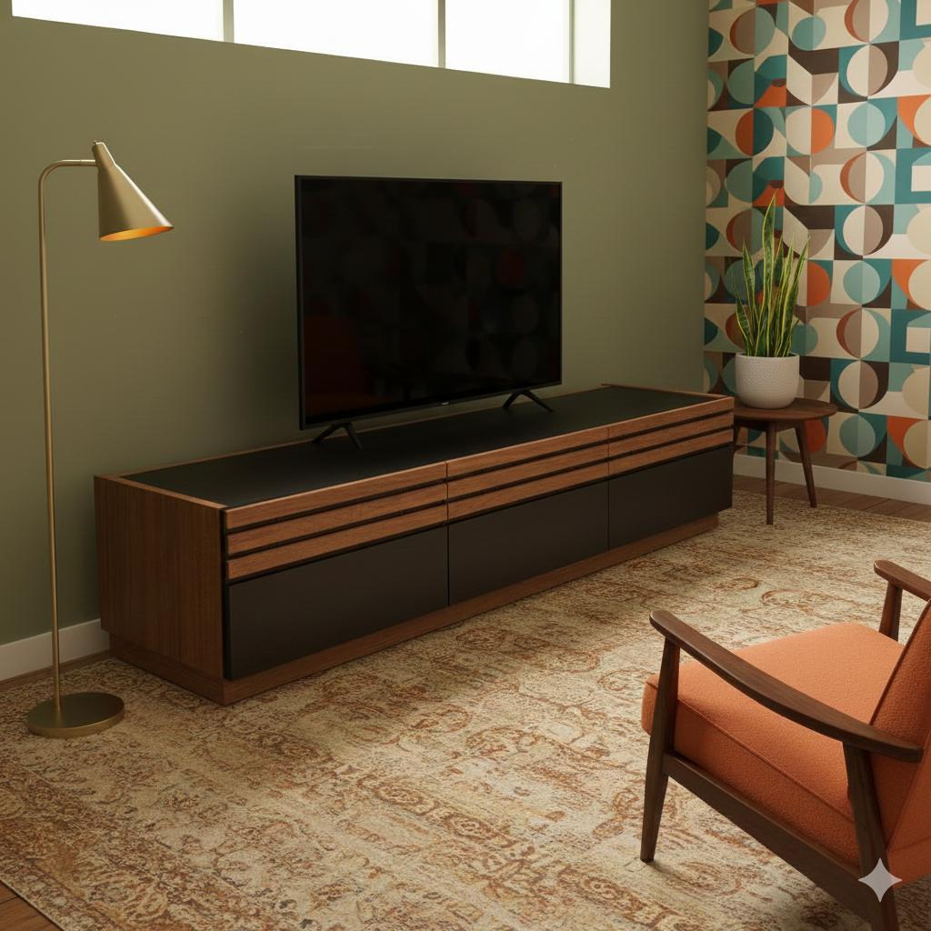 MKマエダ アコール テレビボード 150cm ウォールナット ルーバー モダン