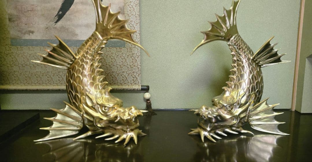 豪華 18金メッキ シャチホコ 2体セット