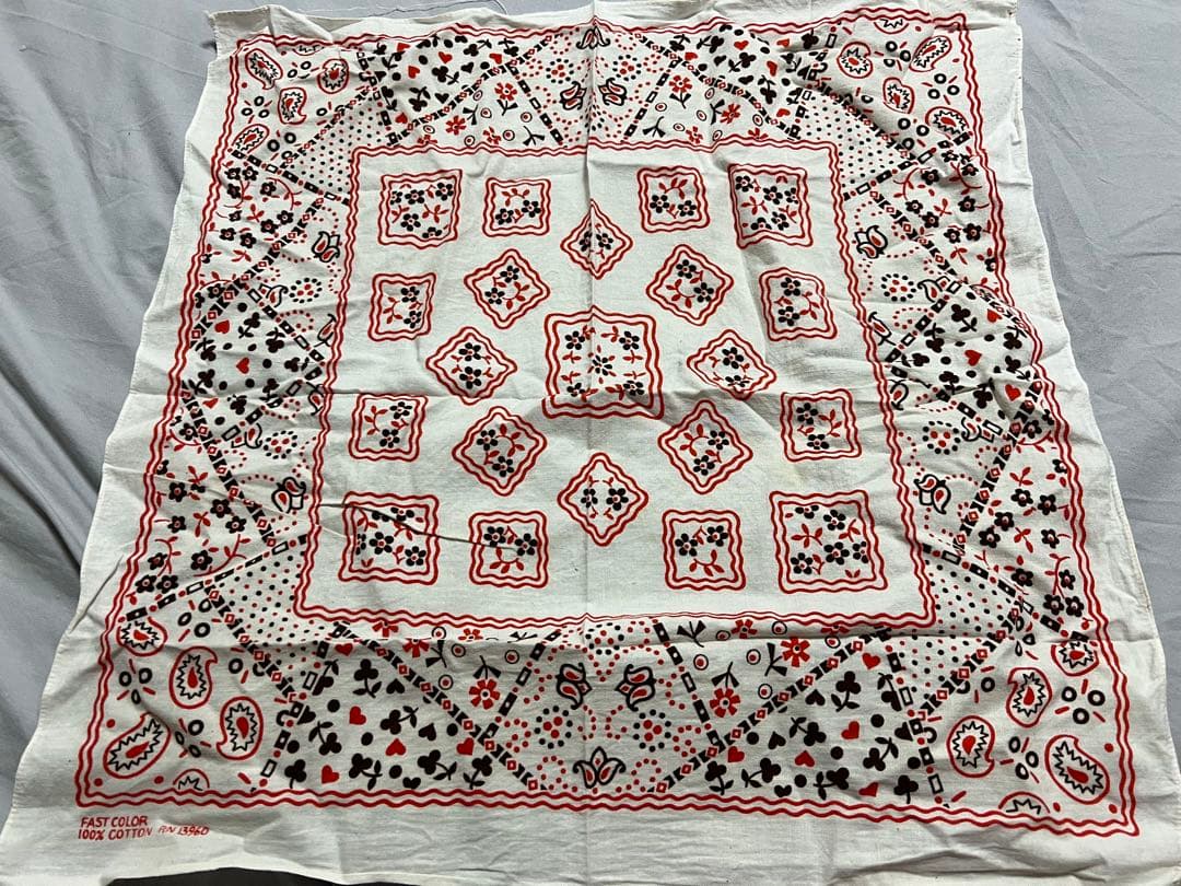 1960s〜1970s ヴィンテージバンダナ　クッキー