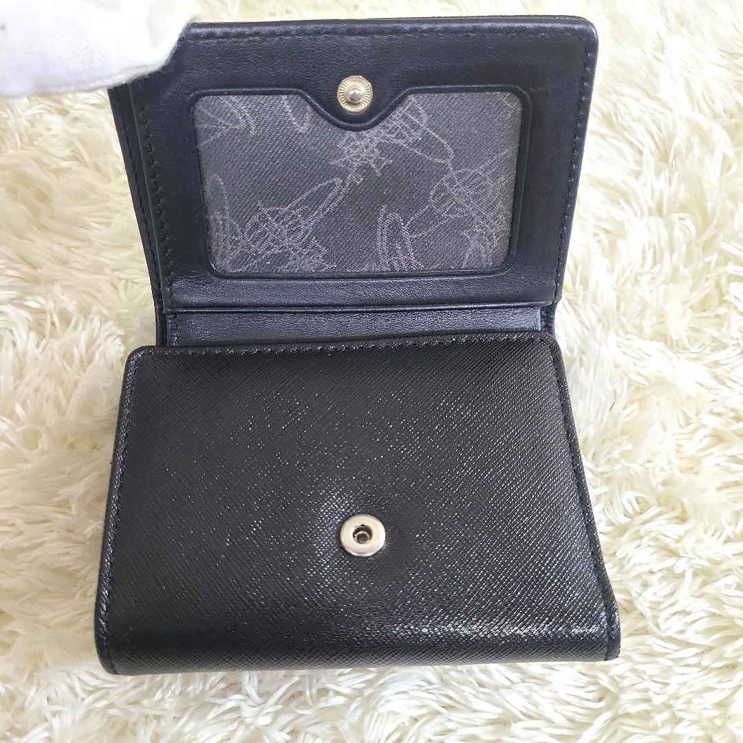 ヴィヴィアンウエストウッド 三つ折り財布 がま口 レザー オーブ ブラック