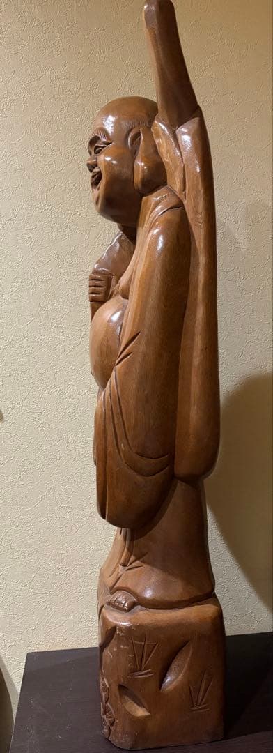 超大型 布袋様　仏像 七福神 高さ約91.5cm横幅:約25.5cm木彫　20万
