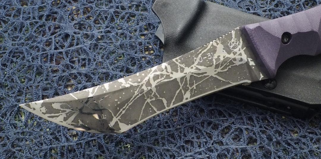 マサユキ作 風牙（フウガ）紫ハンドル・OU-31エッチング [KIKU-FUG]