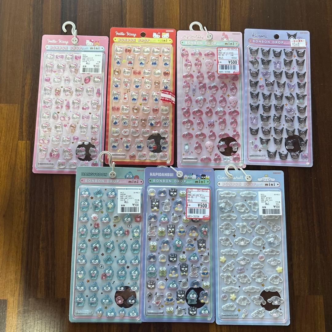 ボンボンドロップシール　ミニ　サンリオ　7種　mini