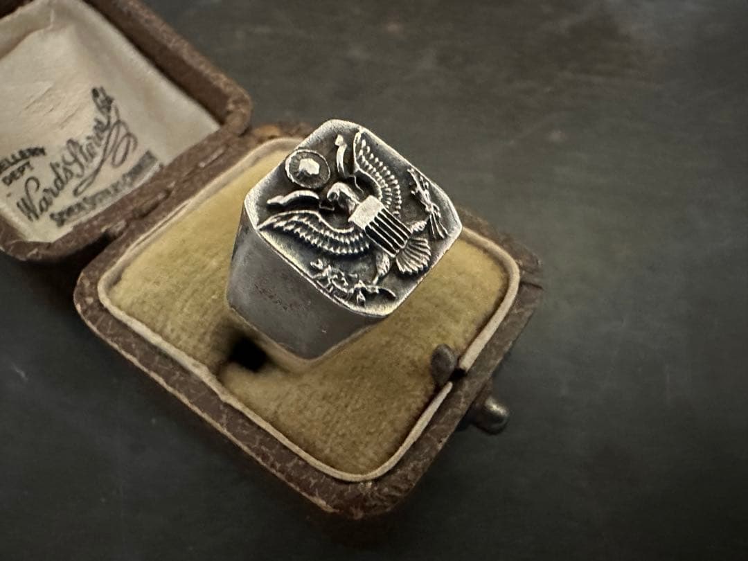 希少　ヴィンテージ　リング　シルバー　925 アンティーク　アメリカ　アーミー