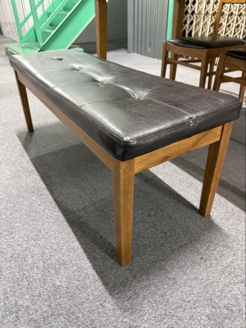 清美堂　ダイニングテーブル&イス２脚、ベンチセット　※直接引取、近隣配送限定