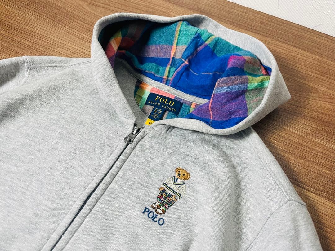 【本日中】ラルフローレン　ラルフ　パーカー　ベア　グレー　熊　刺繍
