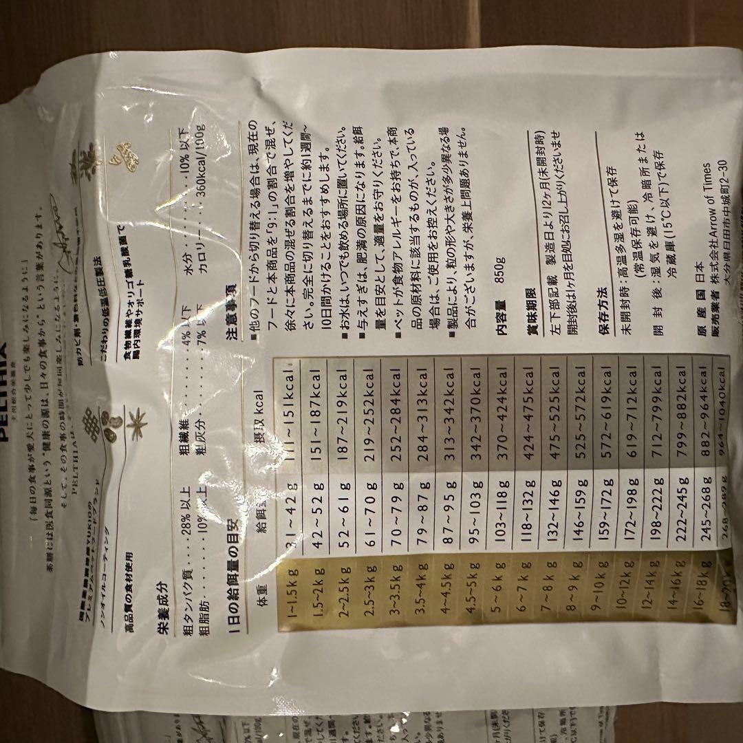 ☆即発送☆PELTHIA ペルシア ドッグフード ３袋