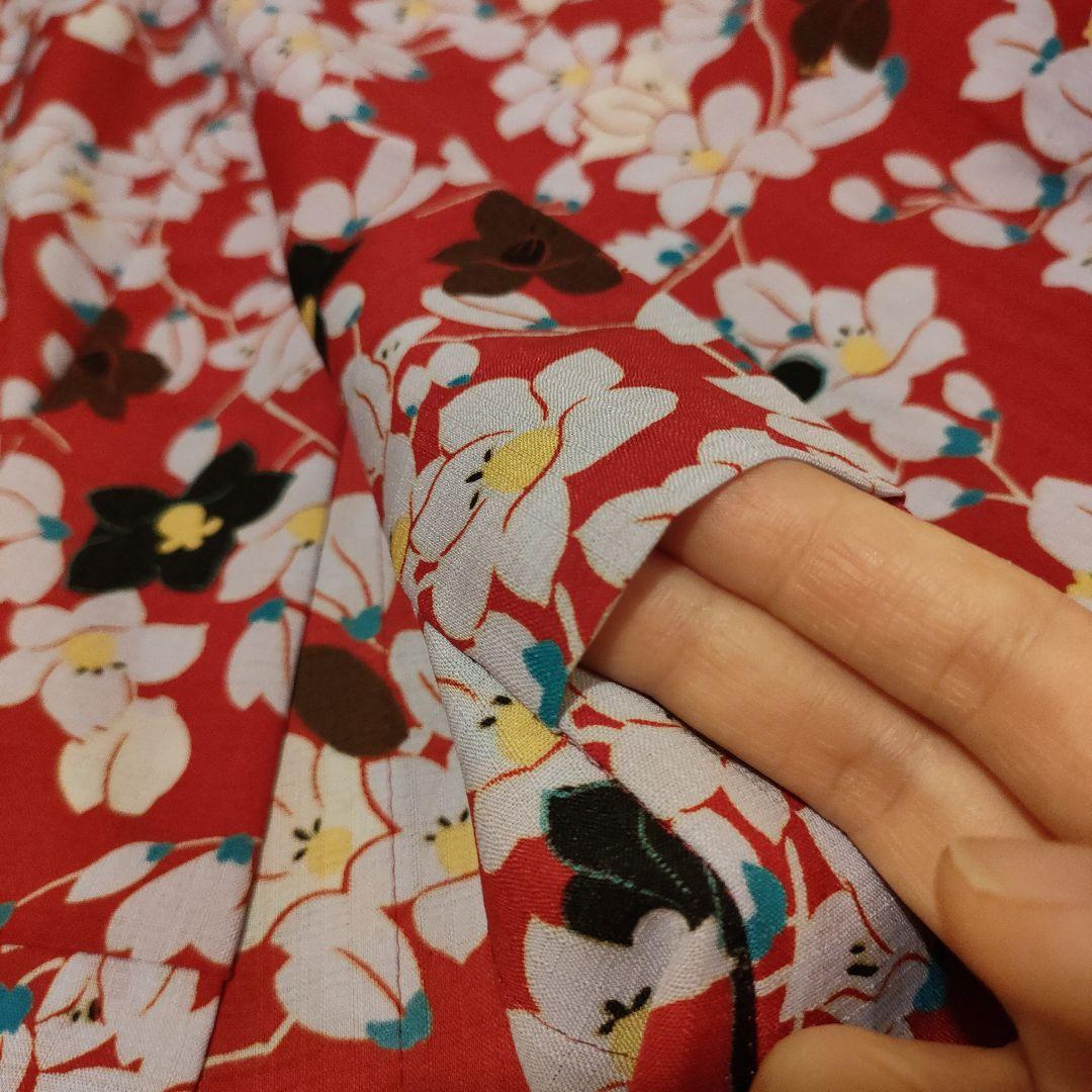 最終値下げ！！ふりふ　オリジナル　浴衣　ポリエステル100％　赤　花柄