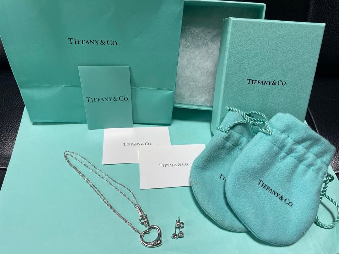 ティファニーエルサペレッティ　ダイヤピアス　5Pダイヤオープンハートネックレス