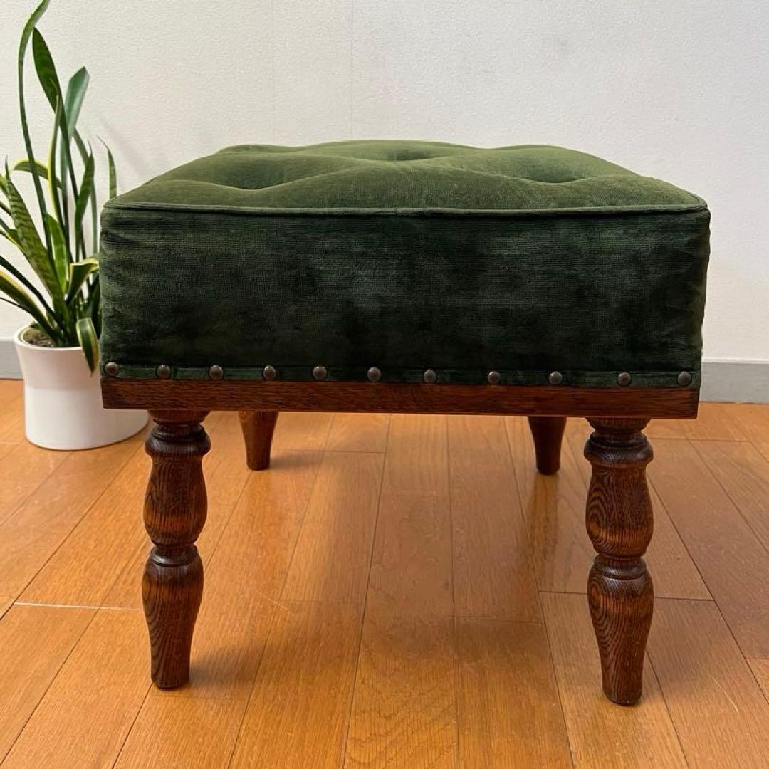 三越家具　ブルージュ　スツール　オーク材　アンティーク調　ヴィンテージ　モダン