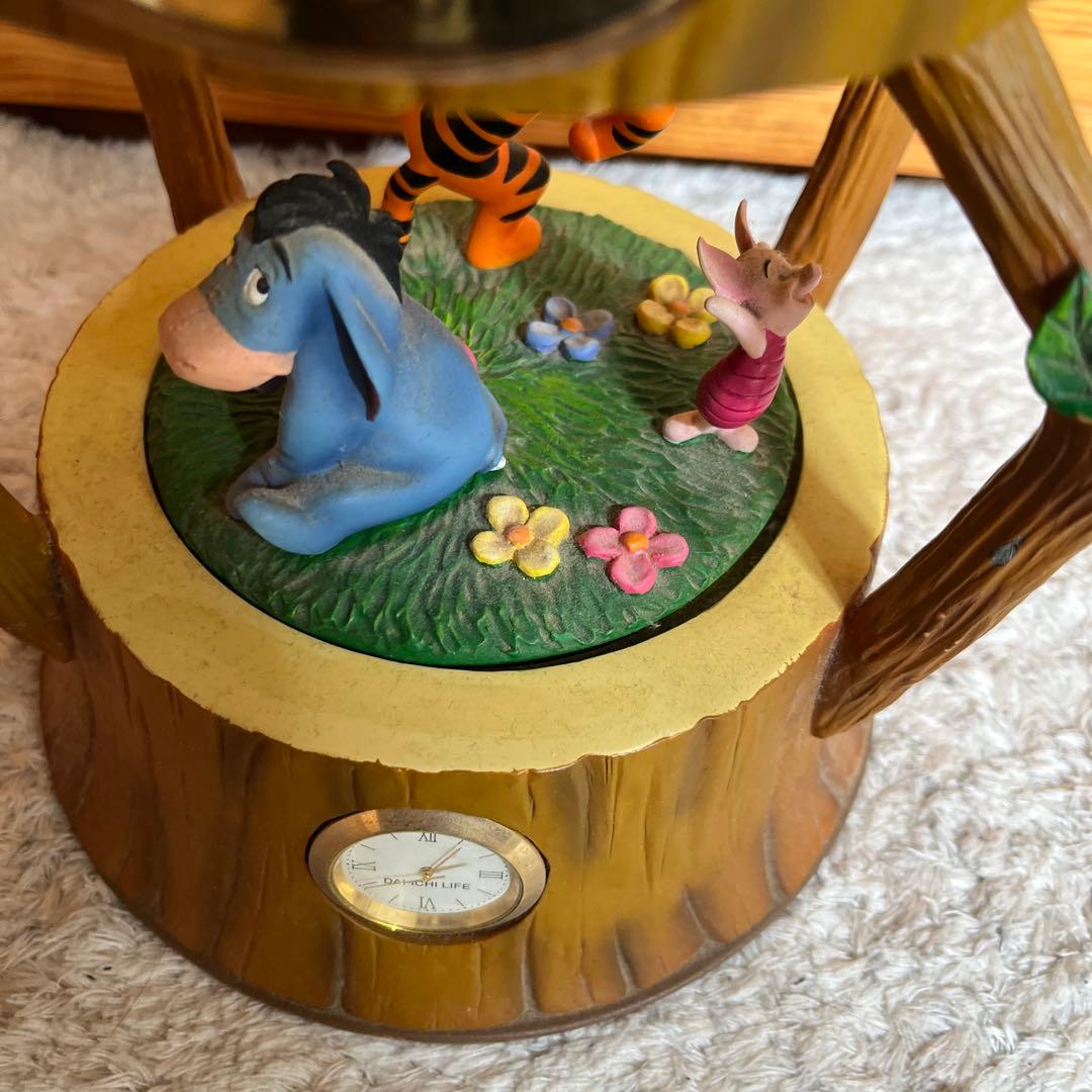 ディズニーくまのプーさんレア時計オルゴール高さ45大きめ送料税込お買い得