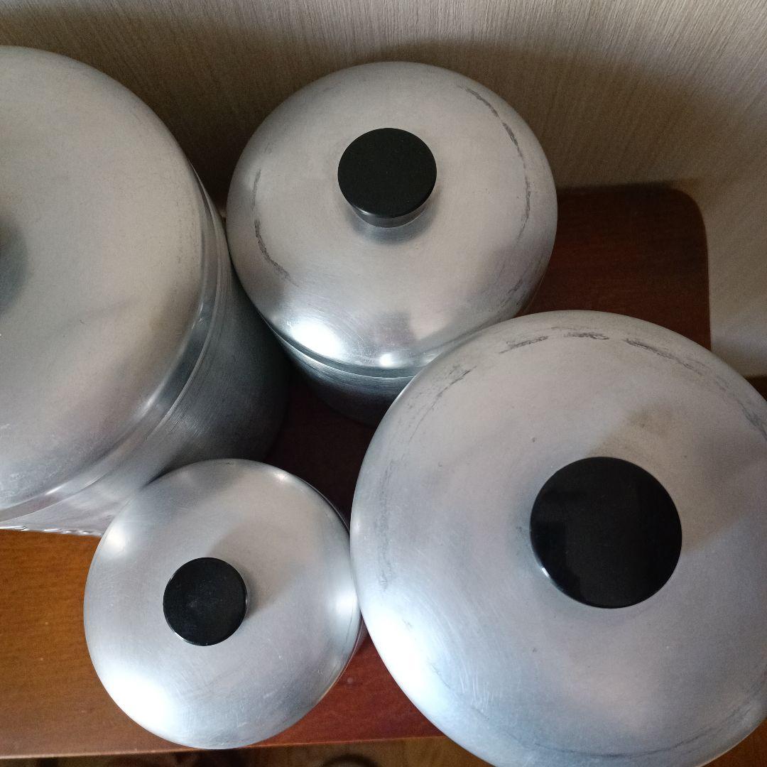 ヴィンテージ キャニスター レトロキッチン容器 7点 アルミ製 アンティーク雑貨