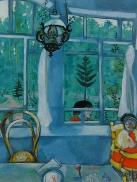 シャガール、庭の見える窓、希少レゾネの一頁、 新品額装付