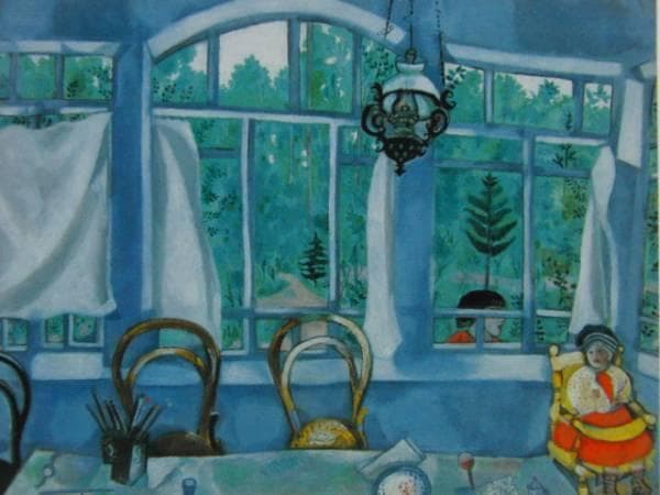 シャガール、庭の見える窓、希少レゾネの一頁、 新品額装付