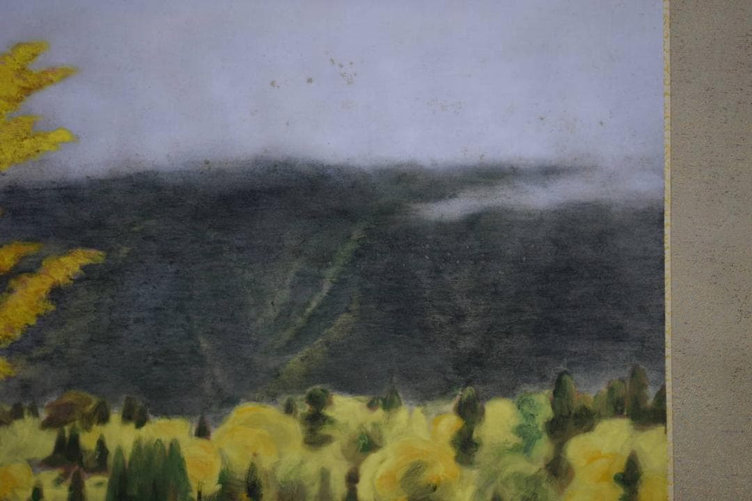 真作/原田太乙/秋色/立山ブナ坂遠望/桐共太巻箱付/布袋屋掛軸HG-601