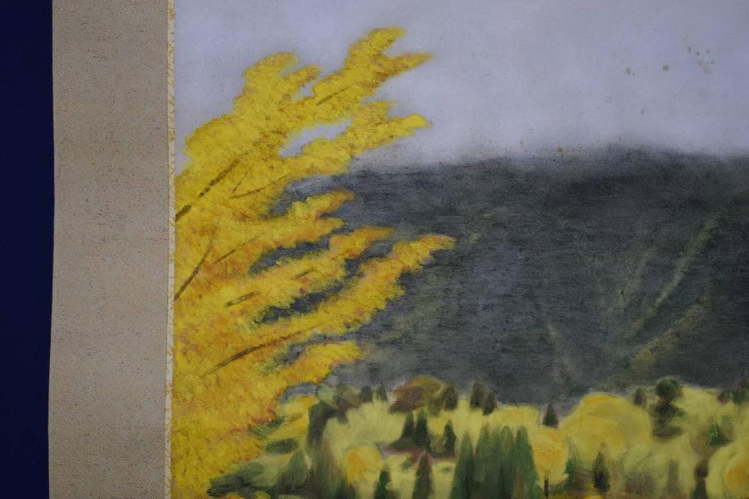 真作/原田太乙/秋色/立山ブナ坂遠望/桐共太巻箱付/布袋屋掛軸HG-601