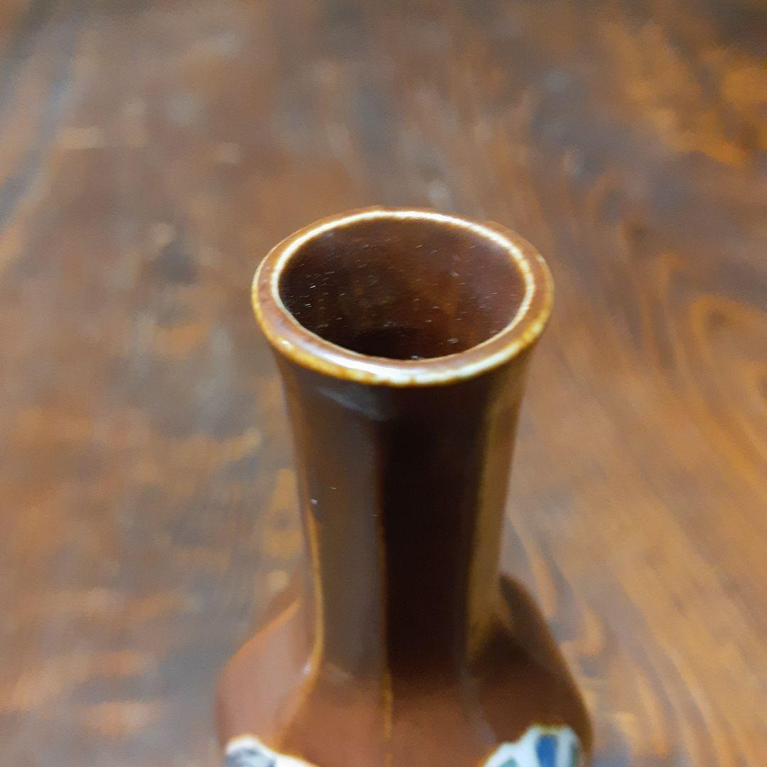 古九谷鉄釉色絵四君子徳利