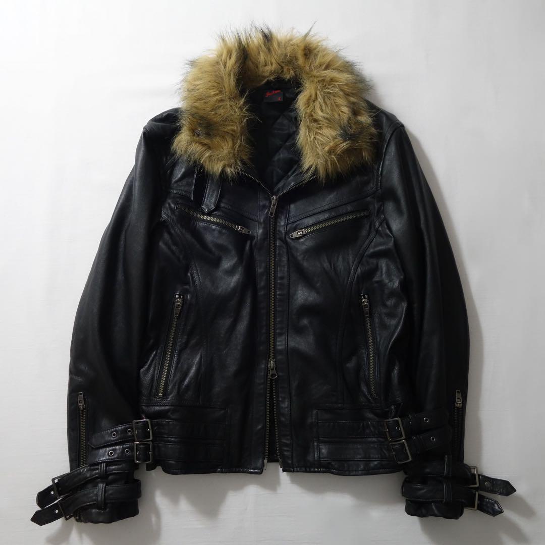 ジャケット・アウター 00s Jackrose Fur Leather Riders Jacket