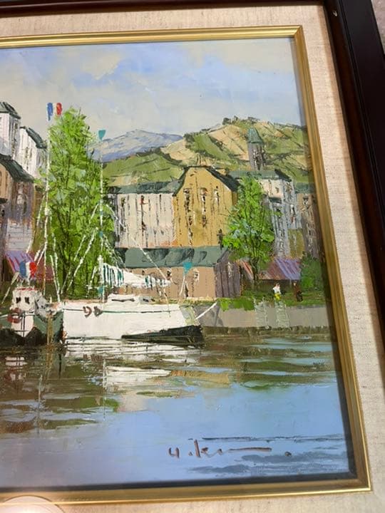 絵画　油絵　オンフルール（フランス）【肉筆】【油絵】【外国の風景】