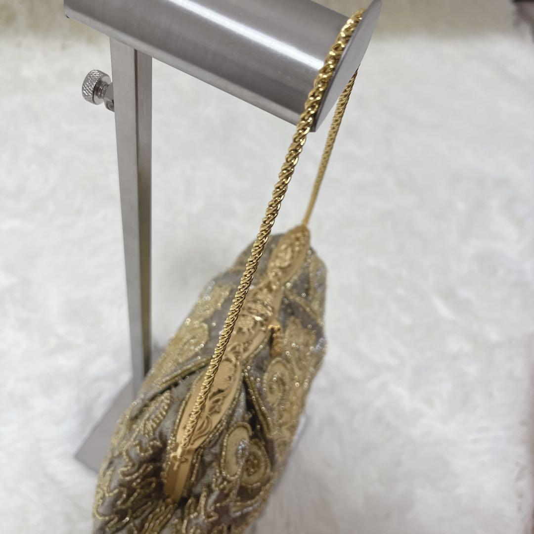 花井幸子　YUKIKO HANAI ビーズ刺繍 パーティーバッグ　美品