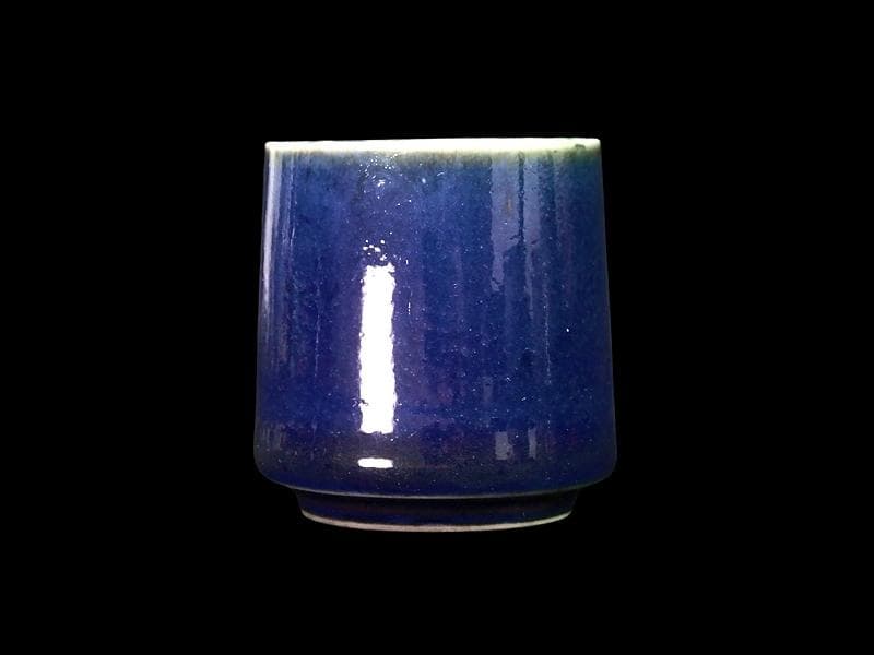 古伊万里　瑠璃色　のぞき　猪口　D312AS-CYk