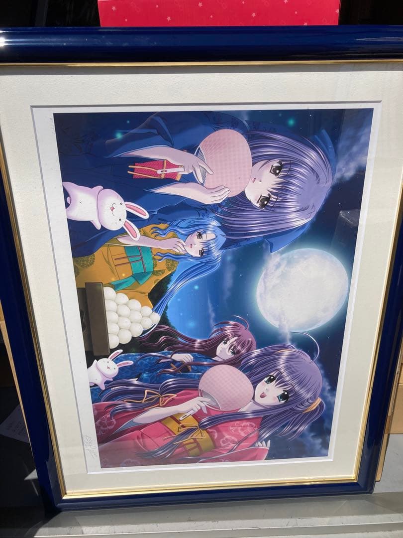 西又葵　版画　MOON LIGHT ミクスドメディア　状態難