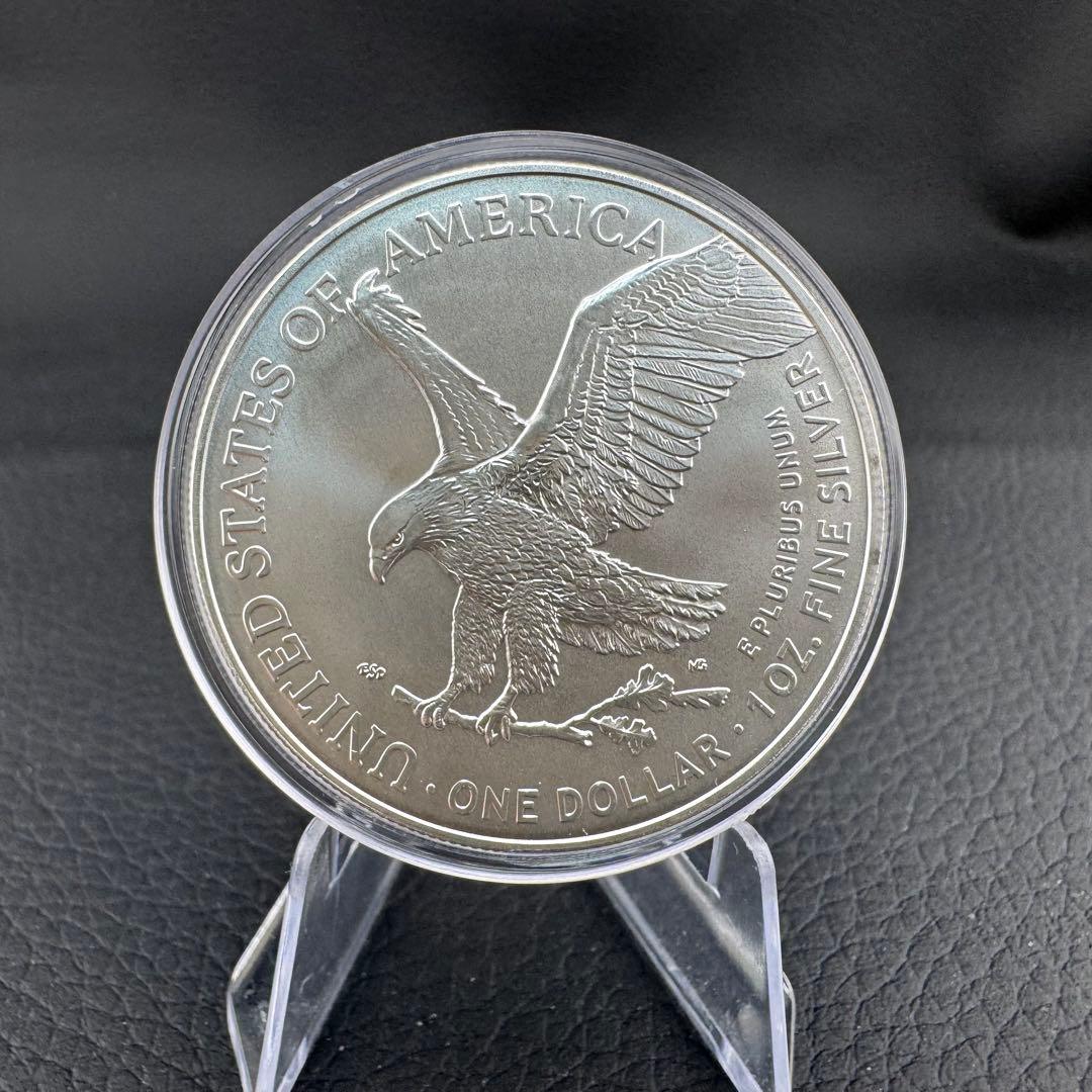 アメリカ イーグル 銀貨 発明:コンピュータ　※カラー銀貨 カプセル付き