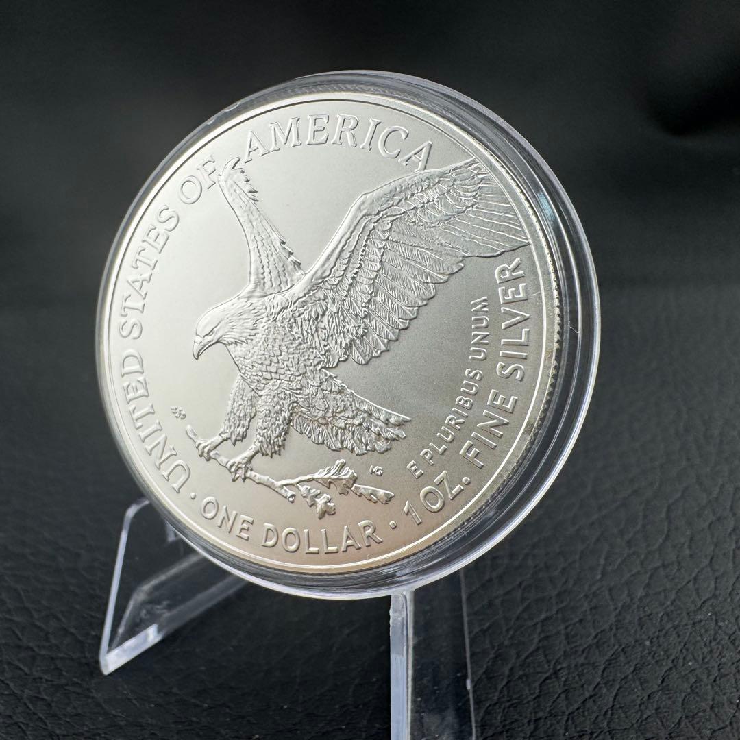 アメリカ イーグル 銀貨 発明:コンピュータ　※カラー銀貨 カプセル付き
