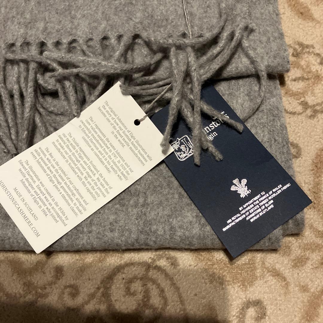 ♡Johnstons♡カシミヤマフラー・薄手・silver 【新品未使用】