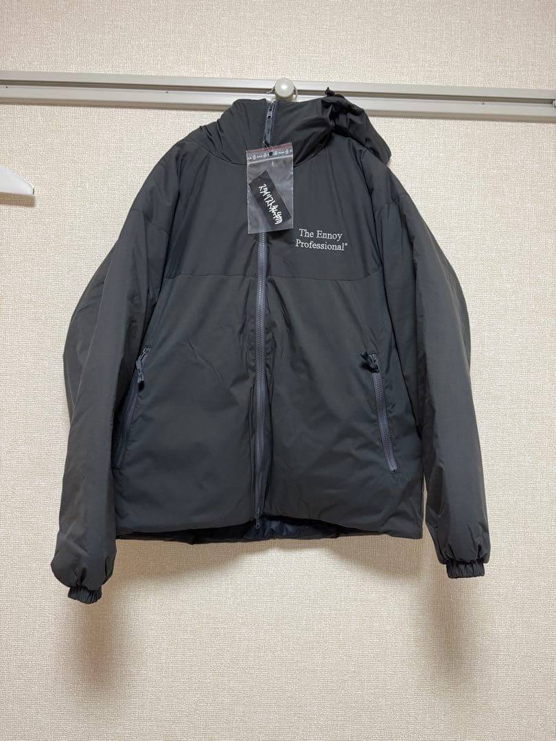 ジャケット・アウター ENNOY PADDED NYLON HOODIE GRAY M