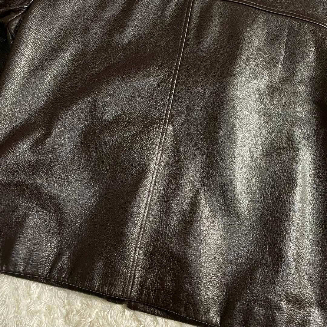 90s バナナリパブリック レザージャケット スウィングトップ 襟付き シボ