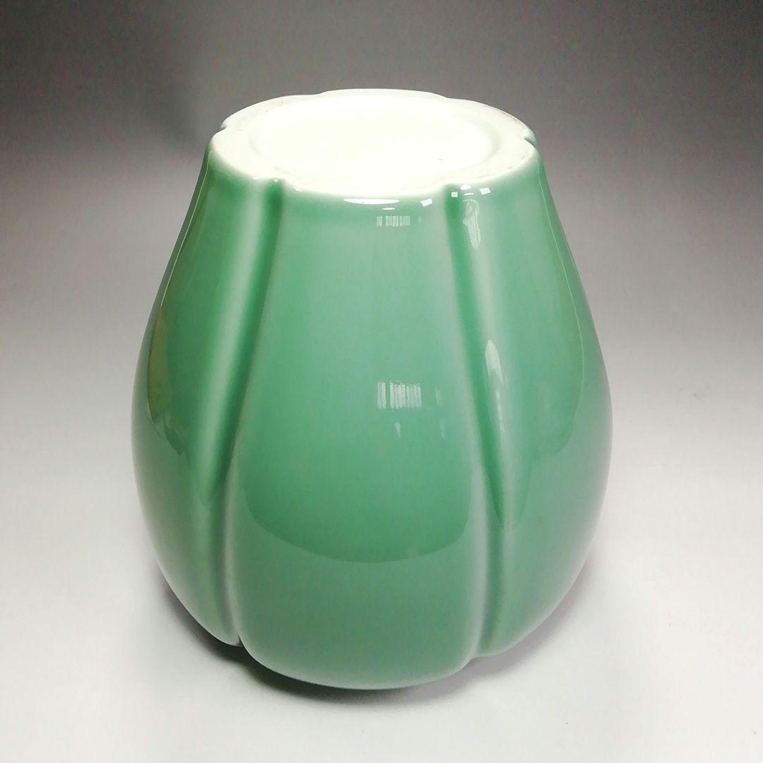 Ｓ４０１　水指　『高麗青磁　阿古陀形』『寿づか焼　清宝窯』『石崎英治作』　共箱