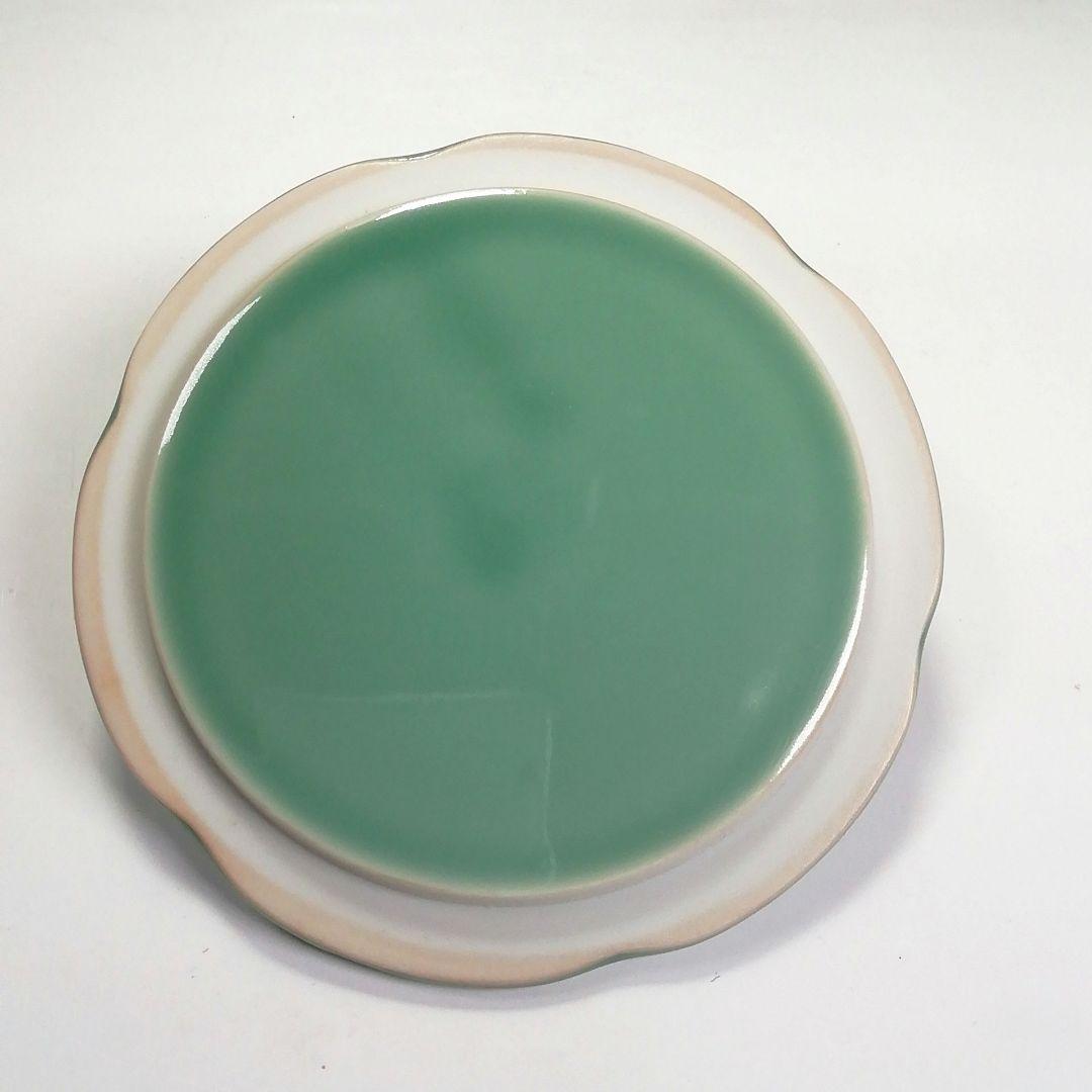 Ｓ４０１　水指　『高麗青磁　阿古陀形』『寿づか焼　清宝窯』『石崎英治作』　共箱