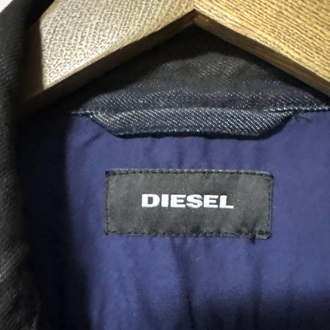 DIESEL 黒 デニムシングルライダースジャケット