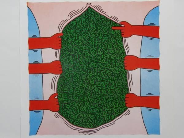 Keith Haring、No.90、希少画集画、新品額装付、状態良好