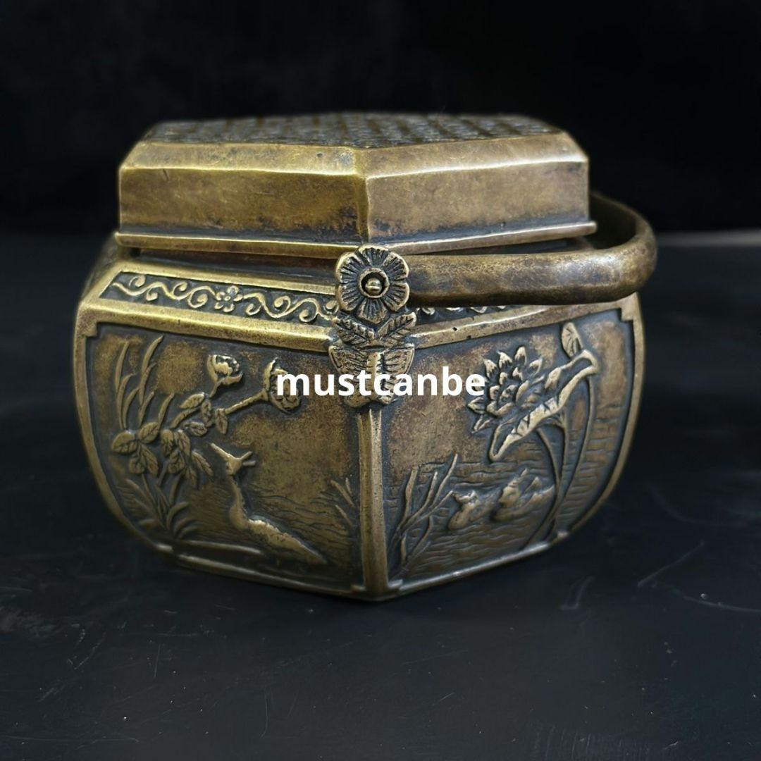 銅器 香炉 香薫炉 六角暖手炉 装飾品 工芸品 置物