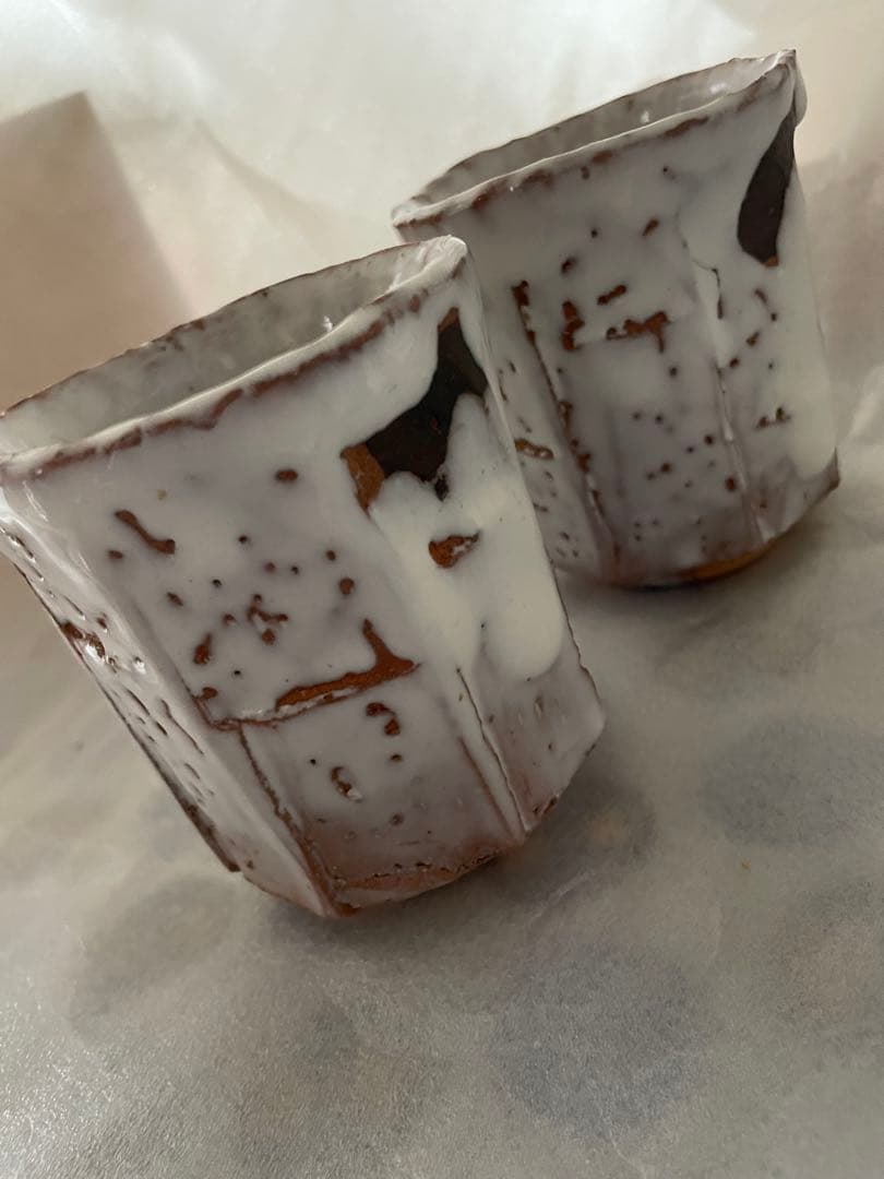 萩焼き　渋谷泥詩　子茶器　　　北浜山 急須・湯呑みセット　　供箱付