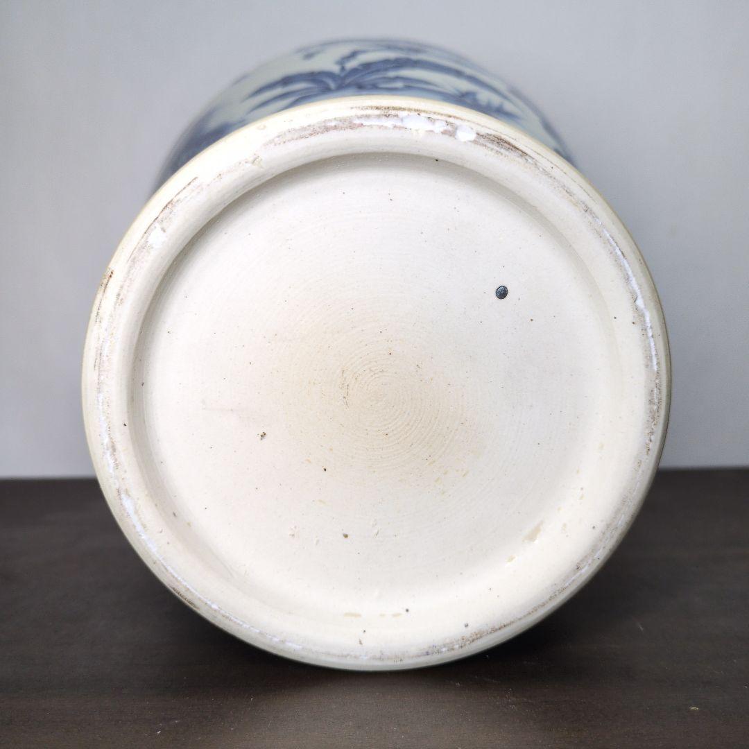 青花 山水唐人文 梅瓶 高さ約40cm