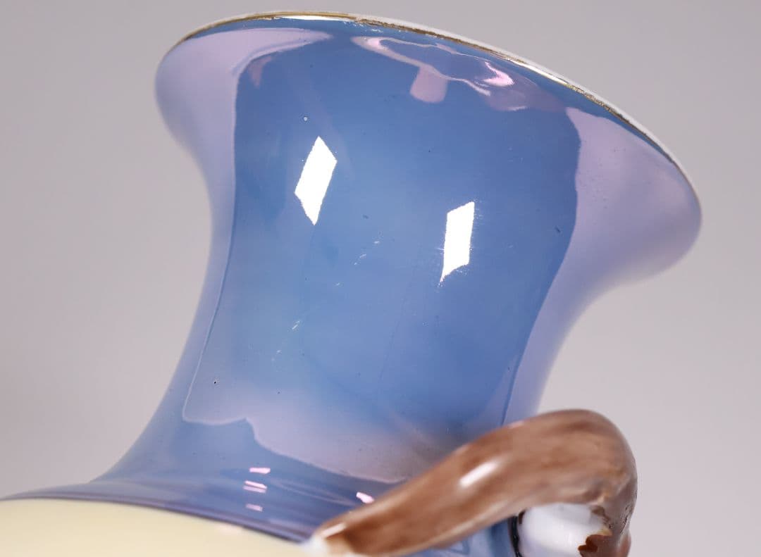 【CM312】オールドノリタケ 鳥 花瓶 ラスター彩 オウム インコ 花器